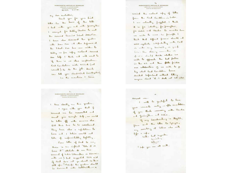 Copy of Handwritten Letter - Vikram Sarabhai